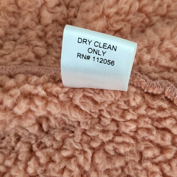 ZENANA OUTFITTERS Peach Pink Sherpa Sleeveless Open Hooded Jacket; Size XL - Picture 4 of 5